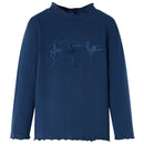 Langærmet T-shirt til børn str. 116 marineblå