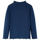 Langærmet T-shirt til børn str. 116 marineblå