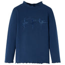 Langærmet T-shirt til børn str. 128 marineblå