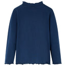 Langærmet T-shirt til børn str. 128 marineblå