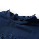 Langærmet T-shirt til børn str. 128 marineblå