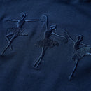 Langærmet T-shirt til børn str. 128 marineblå