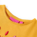 Langærmet T-shirt til børn str. 92 okkergul