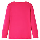 Langærmet T-shirt til børn str. 116 pink