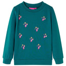 Sweatshirt til børn str. 140 mørkegrøn