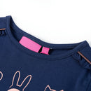 Langærmet T-shirt til børn str. 116 marineblå