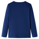 Langærmet T-shirt til børn str. 128 marineblå