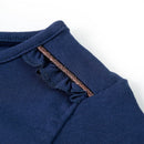 Langærmet T-shirt til børn str. 128 marineblå