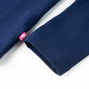 Langærmet T-shirt til børn str. 128 marineblå
