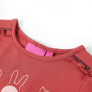 Langærmet T-shirt til børn str. 116 rød