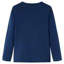 Langærmet T-shirt til børn str. 92 marineblå