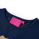 Langærmet T-shirt til børn str. 104 marineblå