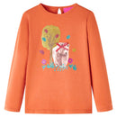 Langærmet T-shirt til børn str. 116 cm orange