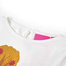 Langærmet T-shirt til børn str. 116 ecrufarvet