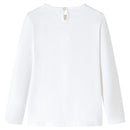 Langærmet T-shirt til børn str. 128 ecrufarvet