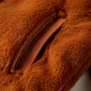Jakke til børn str. 92 imiteret pels cognacfarvet