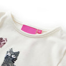 Langærmet T-shirt til børn str. 128 ecrufarvet