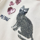 Langærmet T-shirt til børn str. 128 ecrufarvet