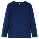 Langærmet T-shirt til børn str. 104 marineblå