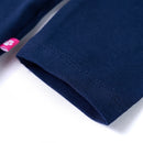 Langærmet T-shirt til børn str. 104 marineblå