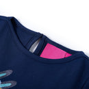 Langærmet T-shirt til børn str. 116 marineblå