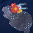 Langærmet T-shirt til børn str. 116 marineblå