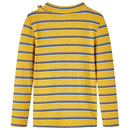 Langærmet T-shirt til børn str. 140 okkergul