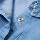 Langærmet kjole til børn str. 116 marineblå og denimblå