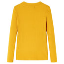 Langærmet T-shirt til børn str. 92 okkergul