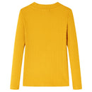 Langærmet T-shirt til børn str. 104 okkergul
