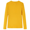 Langærmet T-shirt til børn str. 116 okkergul