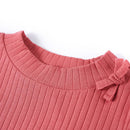 Langærmet T-shirt til børn str. 128 gammelrosa
