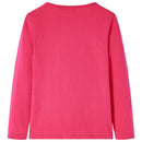 Langærmet T-shirt til børn str. 116 pink