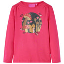 Langærmet T-shirt til børn str. 128 pink