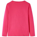 Langærmet T-shirt til børn str. 128 pink