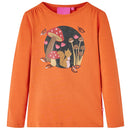 Langærmet T-shirt til børn str. 116 cm orange
