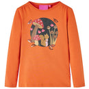 Langærmet T-shirt til børn str. 128 cm orange