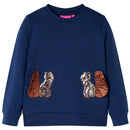 Sweatshirt til børn str. 104 marineblå