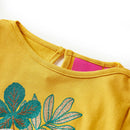 Langærmet T-shirt til børn str. 140 okkergul