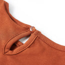Langærmet T-shirt til børn str. 128 cognacfarvet
