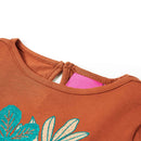 Langærmet T-shirt til børn str. 140 cognacfarvet