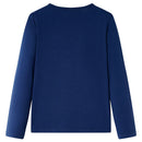 Langærmet T-shirt til børn str. 104 marineblå