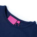 Langærmet T-shirt til børn str. 104 marineblå