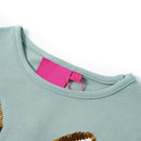 Langærmet T-shirt til børn str. 116 mintgrøn