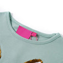 Langærmet T-shirt til børn str. 128 mintgrøn