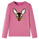 Langærmet T-shirt til børn str. 104 pink