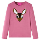 Langærmet T-shirt til børn str. 116 pink