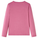 Langærmet T-shirt til børn str. 116 pink