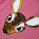 Langærmet T-shirt til børn str. 128 pink
