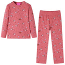 Langærmet pyjamas til børn str. 104 gammelrosa